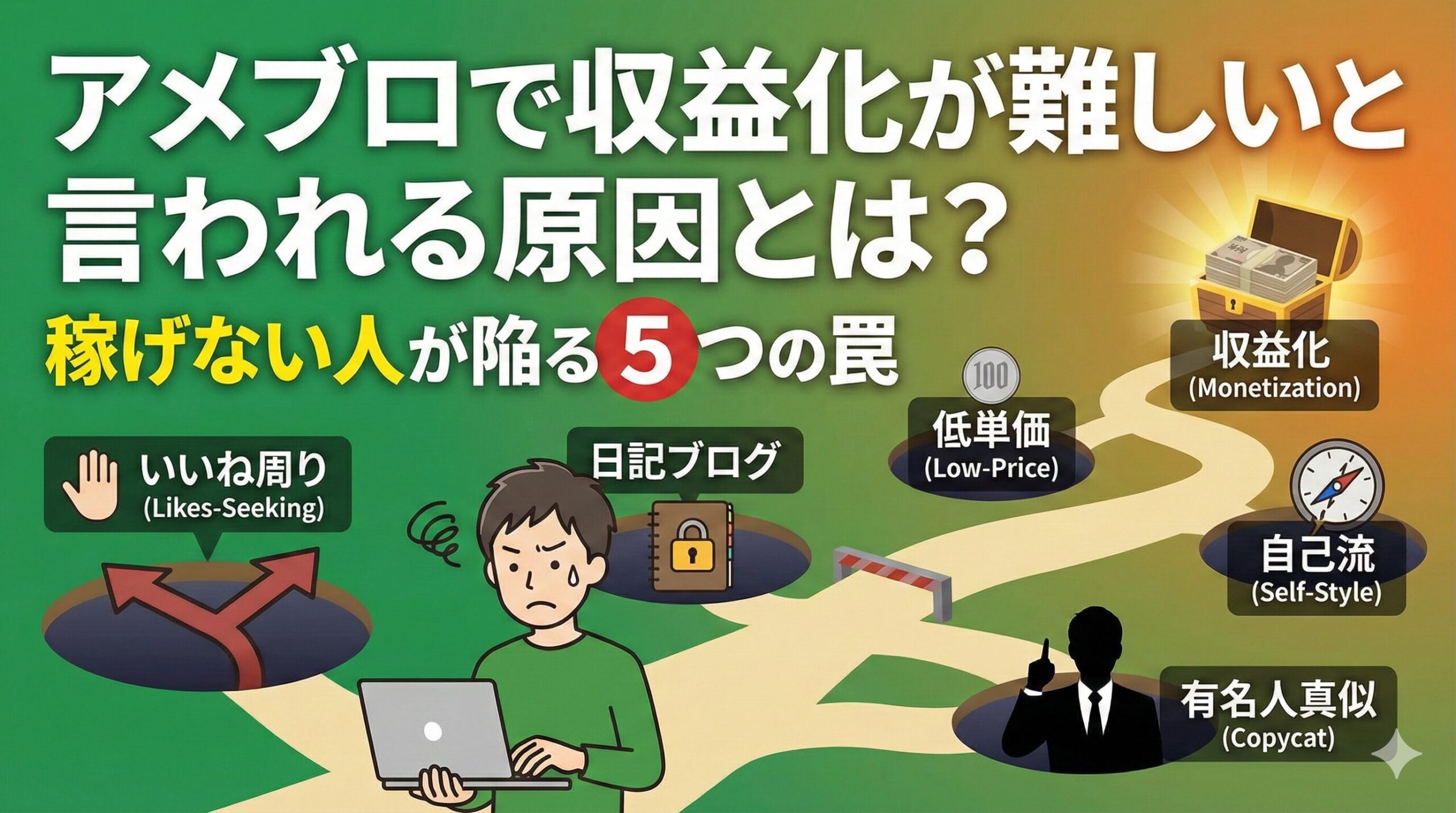 アメブロで収益化が難しいと言われる原因とは？稼げない人が陥る5つの罠