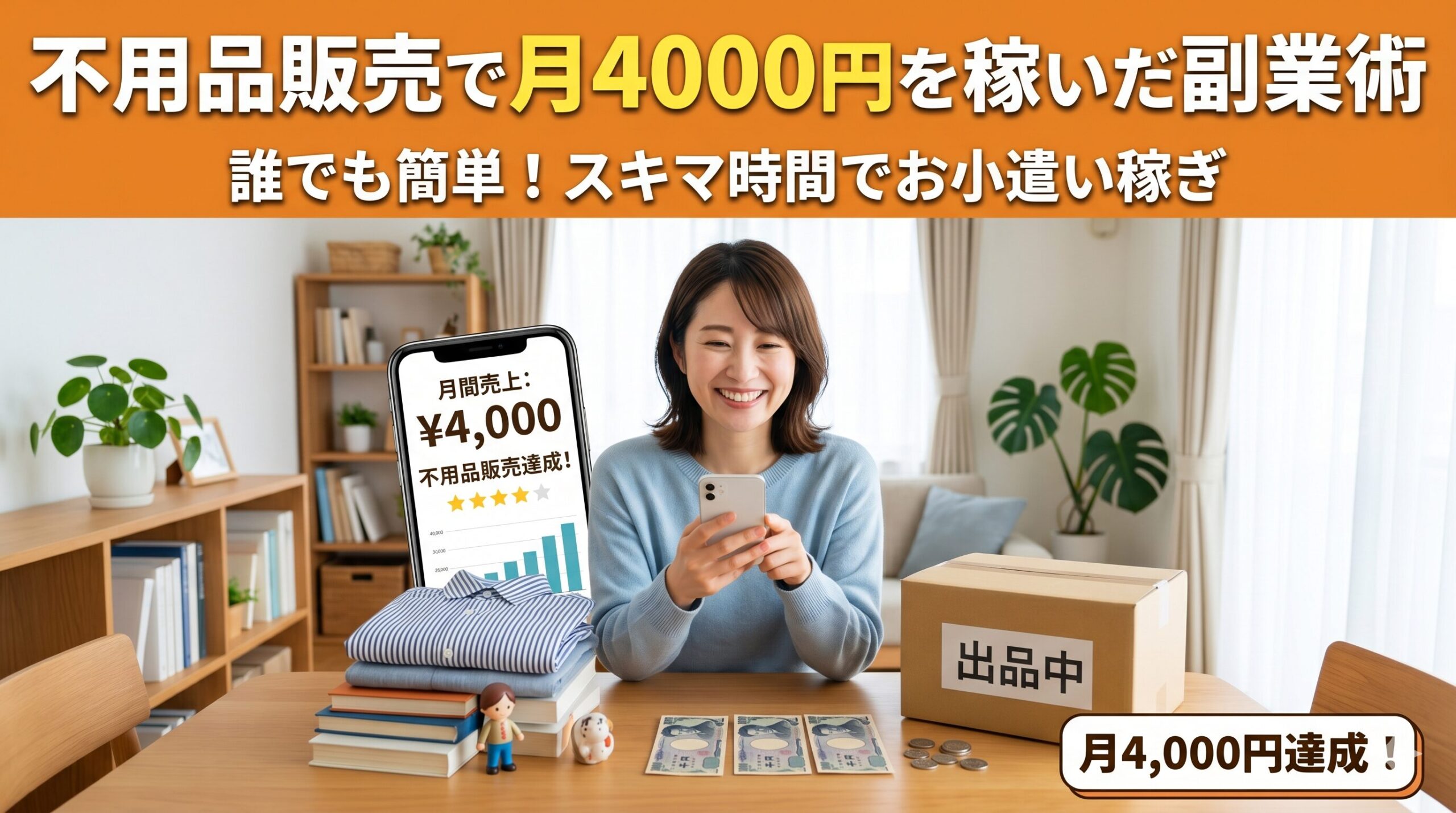 本当は教えたくない！不用品販売で月4000円を稼いだ副業術を暴露