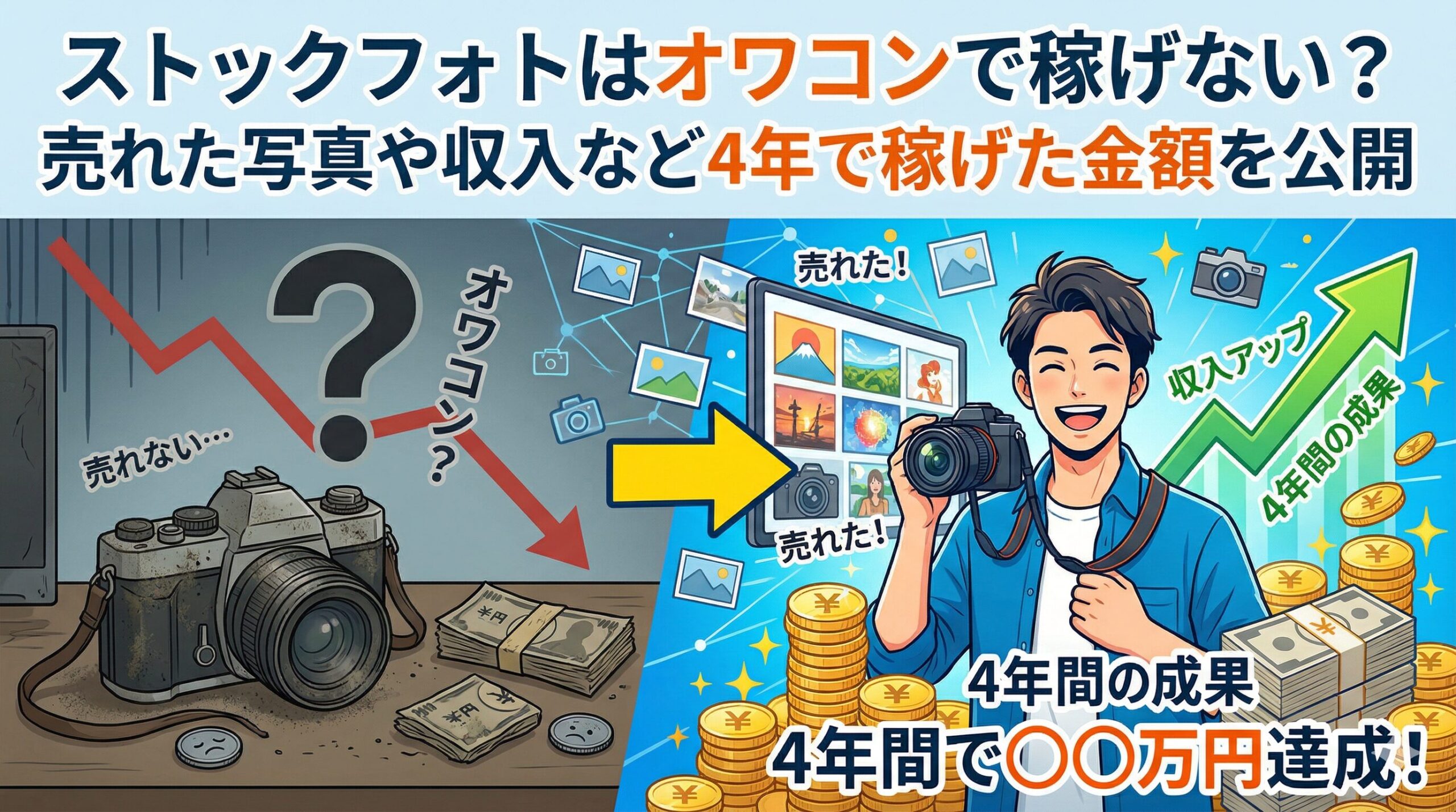 ストックフォトはオワコンで稼げない？売れた写真や収入など4年で稼げた金額を公開