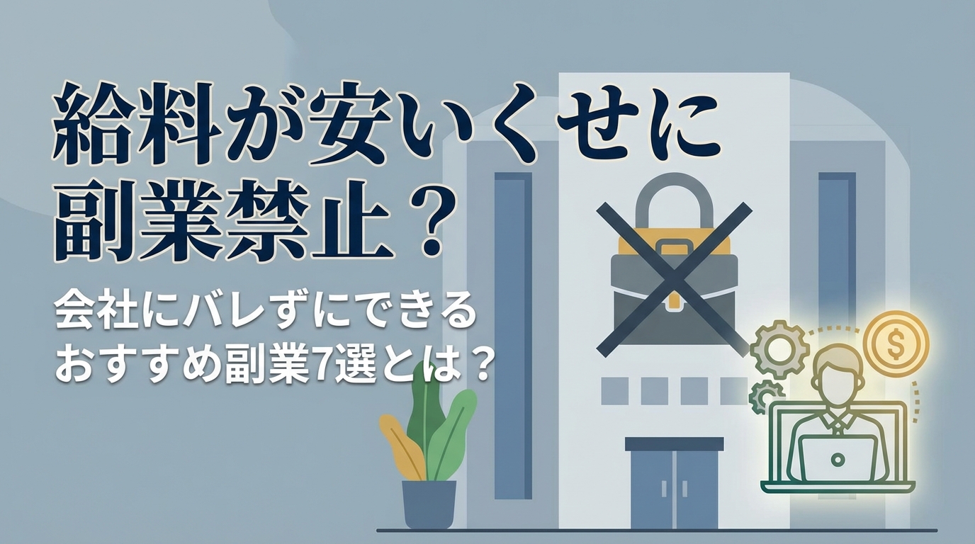 給料が安いくせに副業禁止？会社にバレずにできるおすすめ副業7選を解説