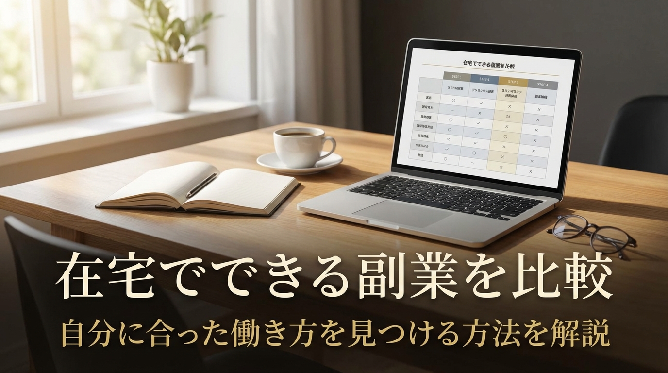 在宅でできる副業を比較｜自分に合った働き方を見つける方法を解説