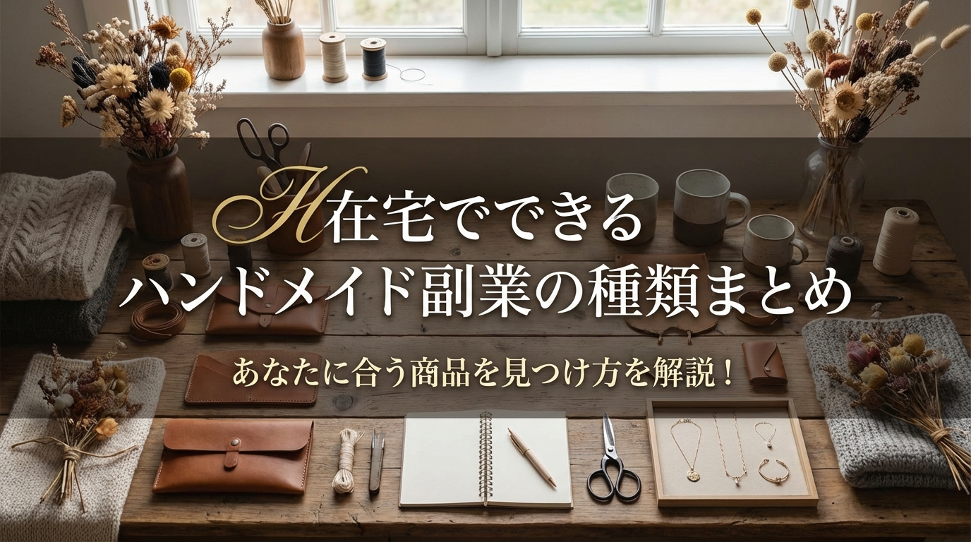 在宅でできるハンドメイド副業の種類は？あなたに合う商品を見つけ方を徹底解説！