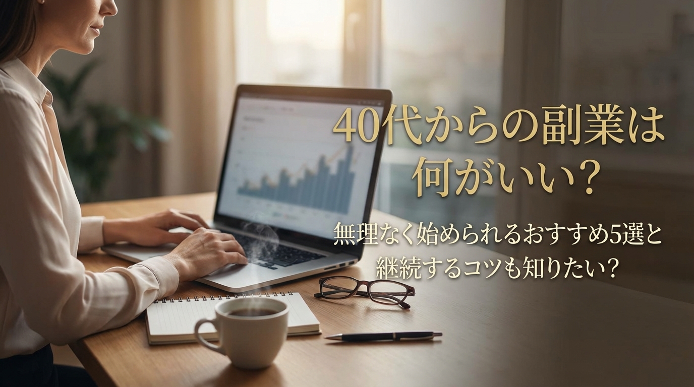 40代からの副業は何がいい？無理なく始められるおすすめ3選と継続するコツも